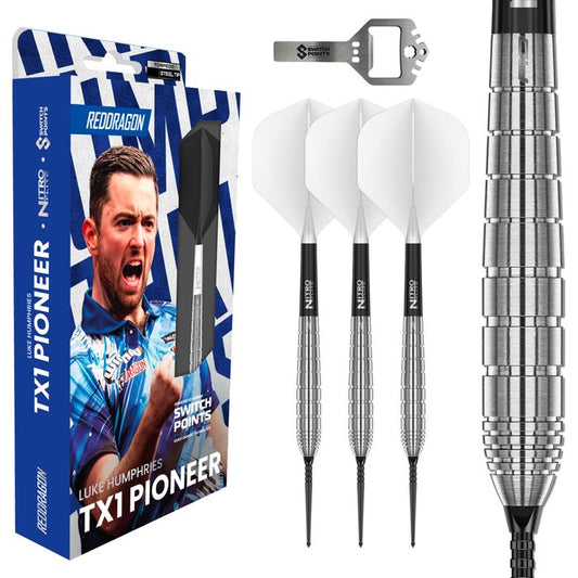 Red Dragon Luke Humphries TX1 Pioneer Switch Point 90% Steel Tip Darts