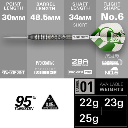 Target Charlie Manby 95% Steel Tip Darts 2026