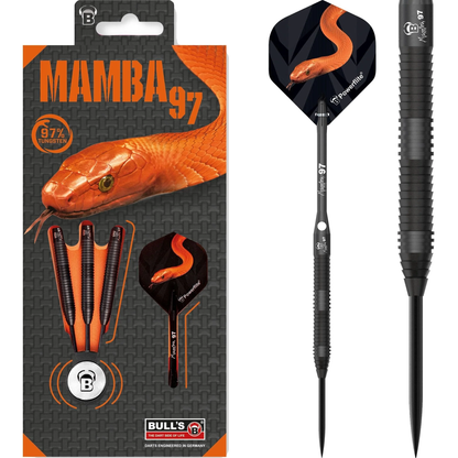 Bull's DE Mamba 97 M5 Black Titanium 97% Tungsten Steel Tip Darts