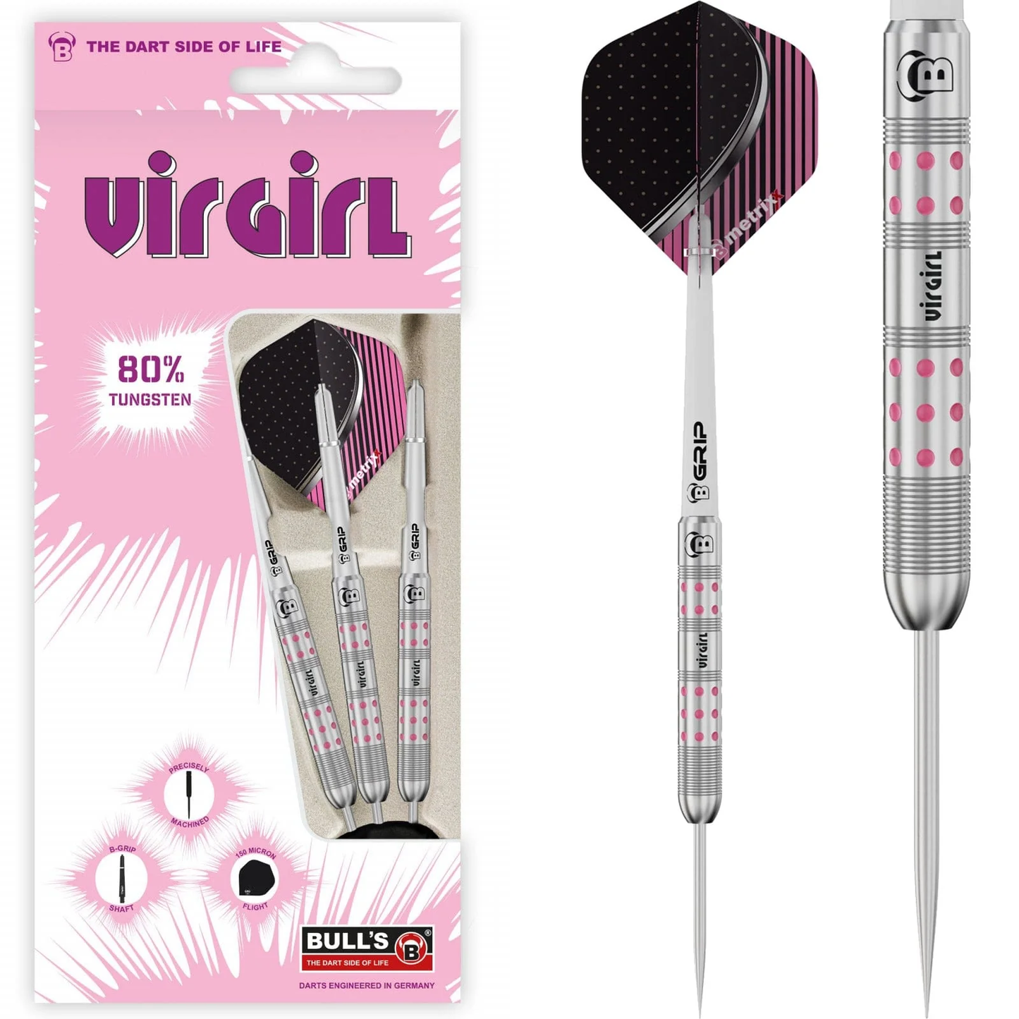 Bull's DE Virgirl VR1 80% Tungsten Steel Tip Darts