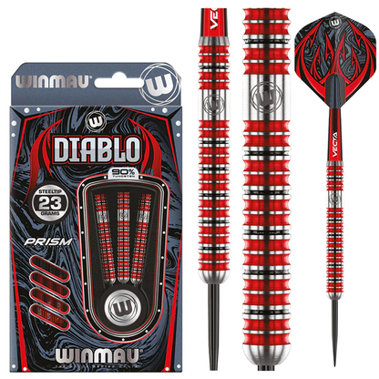Winmau Diablo 90% Tungsten Steel Tip Darts - Straight Barrel