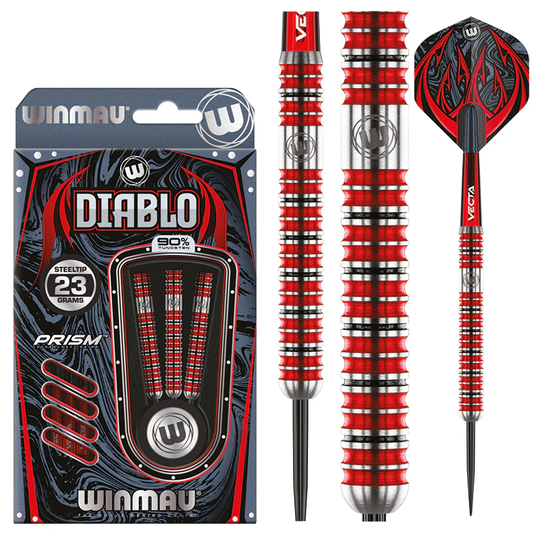 Winmau Diablo 90% Tungsten Steel Tip Darts - Straight Barrel