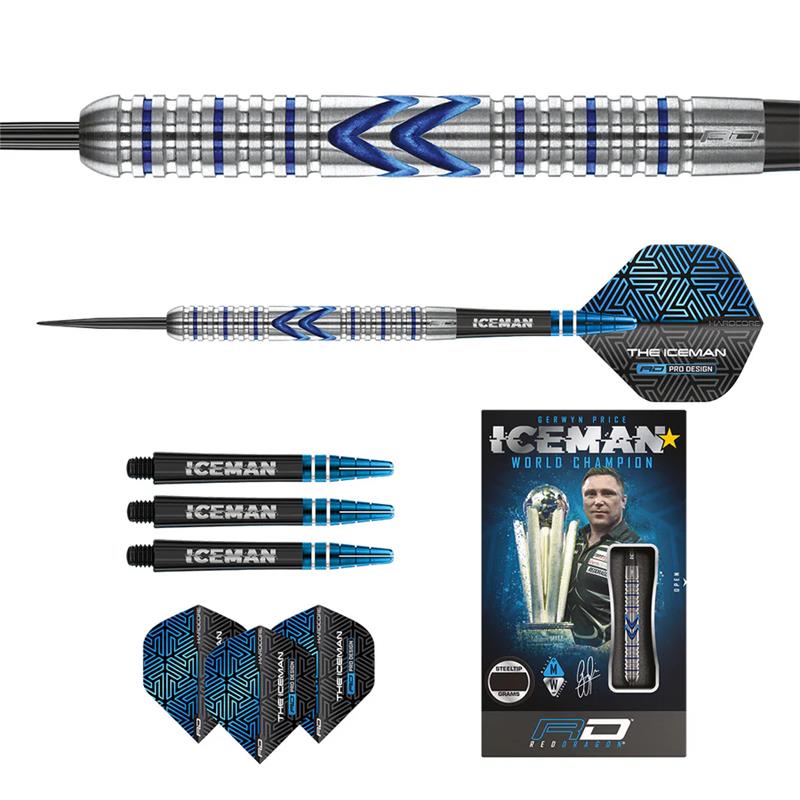 Red Dragon Gerwyn Price Iceman Midnight 90% Steel Tip Darts