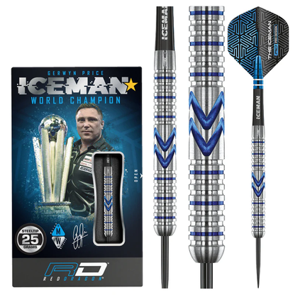 Red Dragon Gerwyn Price Iceman Midnight 90% Steel Tip Darts