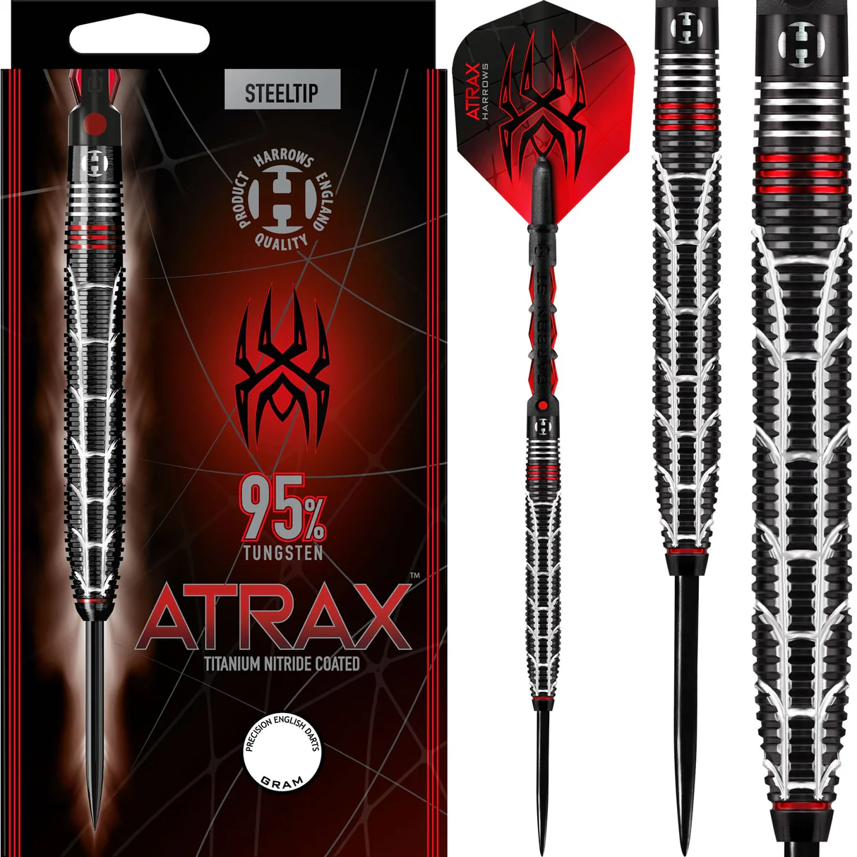 Harrows Atrax 95% Tungsten Steel Tip Darts