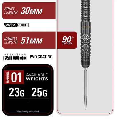 Target Japan Black Marque Creed SP Steel Tip Darts