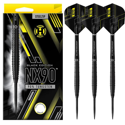 Harrows NX90 Black Edition 90% Tungsten Steel Tip Darts