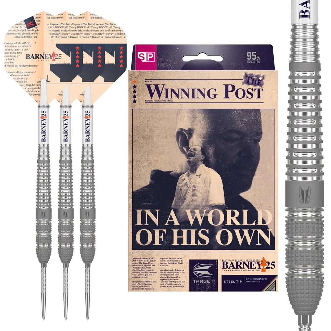 Target Barney 25 95% Tungsten SP Steel Tip Darts