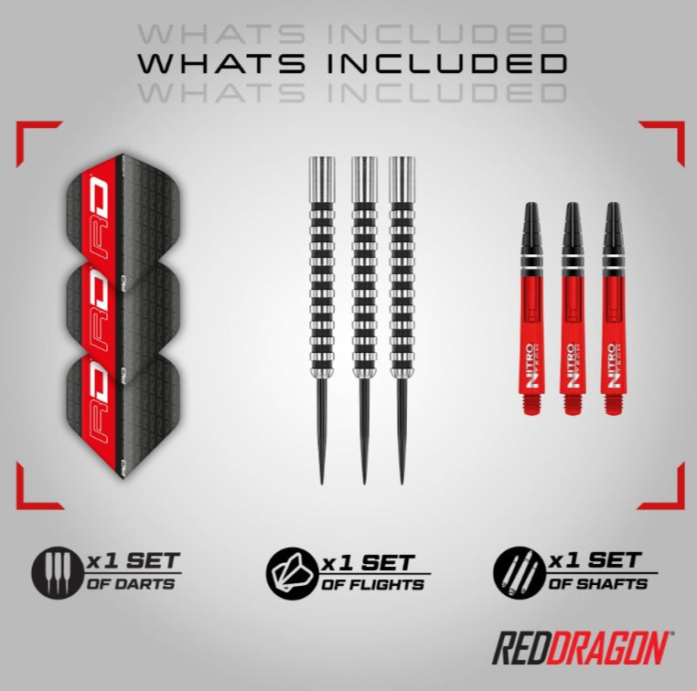 Red Dragon Javelin Black 85% Steel Tip Darts