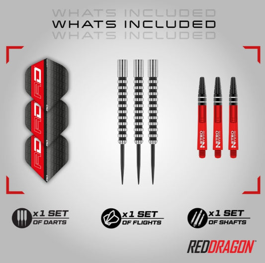 Red Dragon Javelin Black 85% Steel Tip Darts