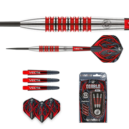 Winmau Diablo 90% Tungsten Steel Tip Darts - Torpedo Barrel