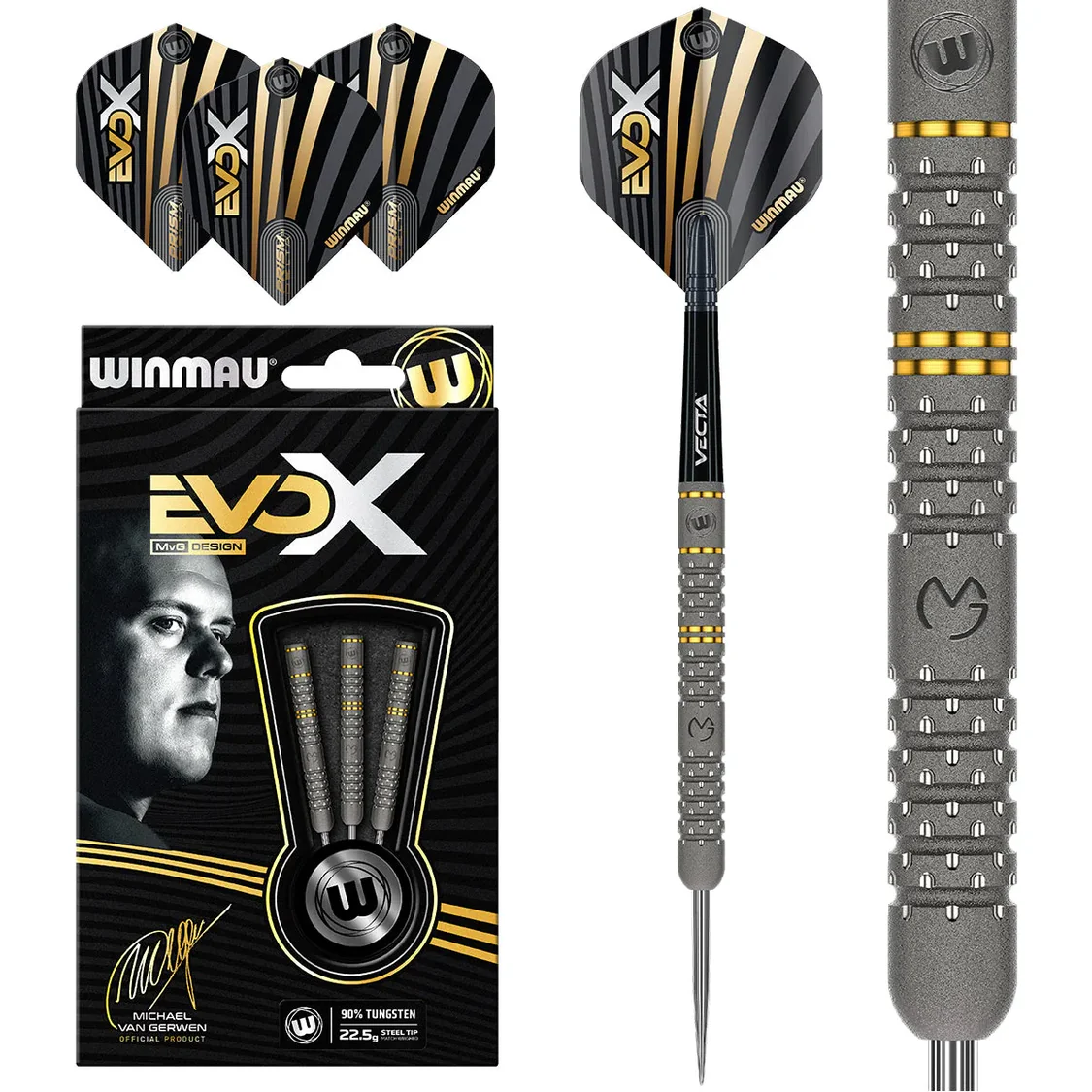 Winmau Michael van Gerwen MvG Evo X 90% Tungsten Steel Tip Darts