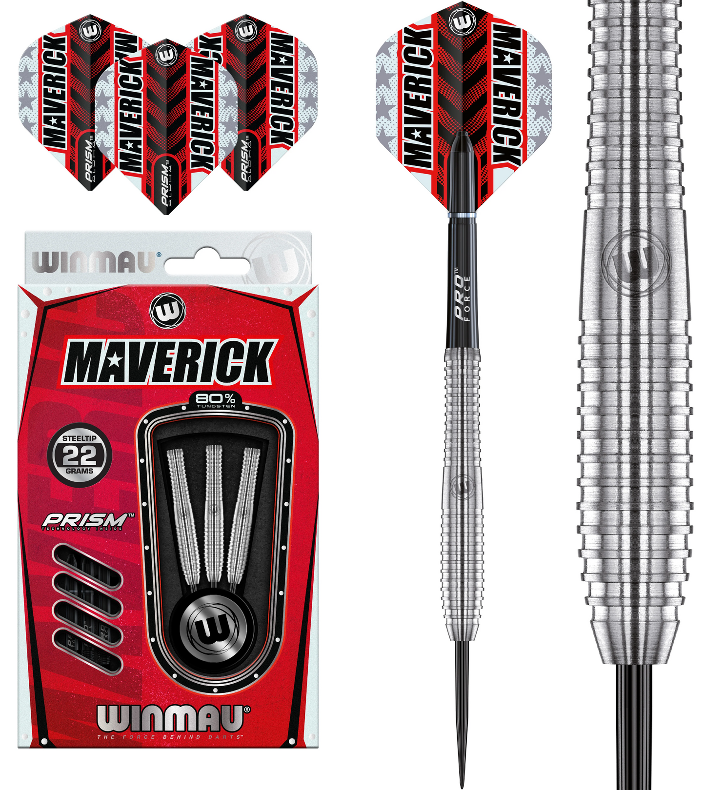 Winmau Maverik 80% Tungsten Steel Tip Darts