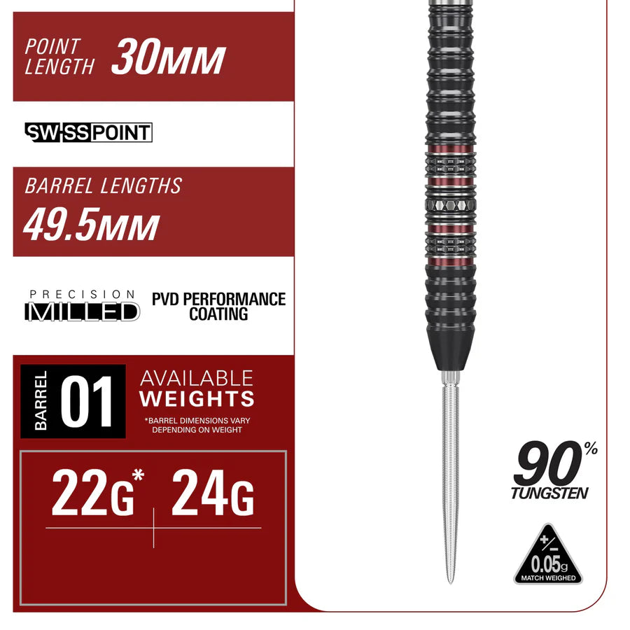 Target Japan Kosuzu Iwao Diamond G4 90% Tungsten SP Steel Tip Darts