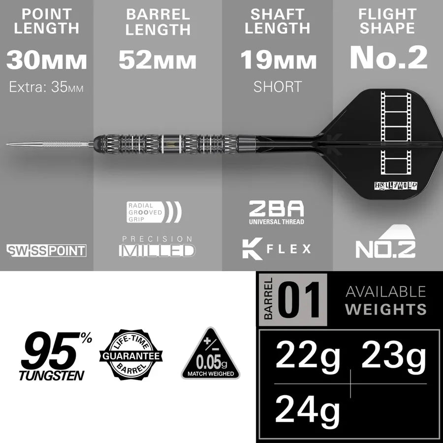 Chris Dobey 95K 95% Tungsten SP Steel Tip Darts
