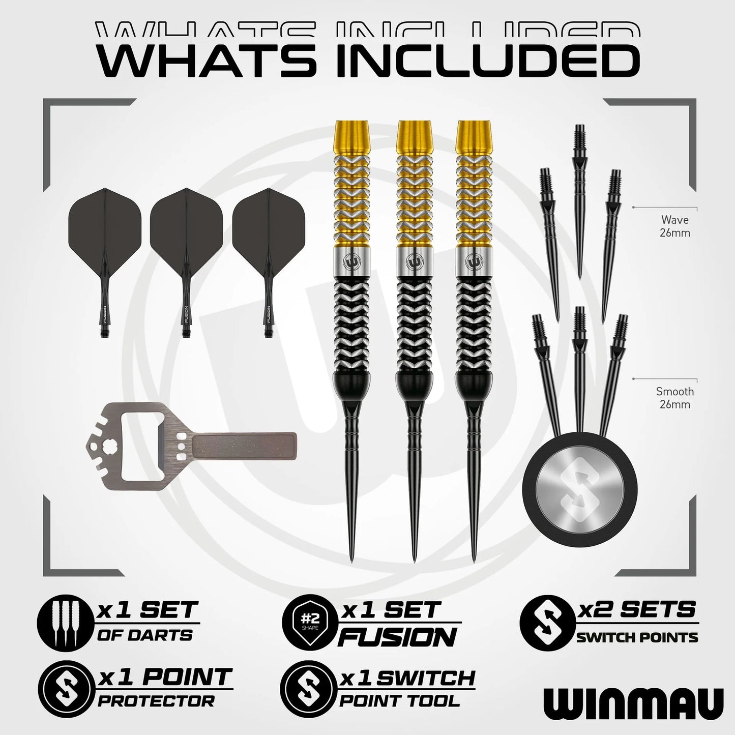 Winmau Exion Parallel 90% Tungsten Darts (SP)