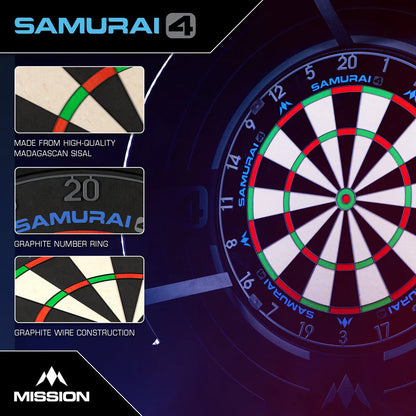 Mission Samurai 4 Graphite Edition Dartboard