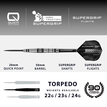 Harrows Supergrip QP Torpedo 90% Darts