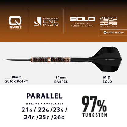 Harrows Wolfram Trinity 97% QP Darts