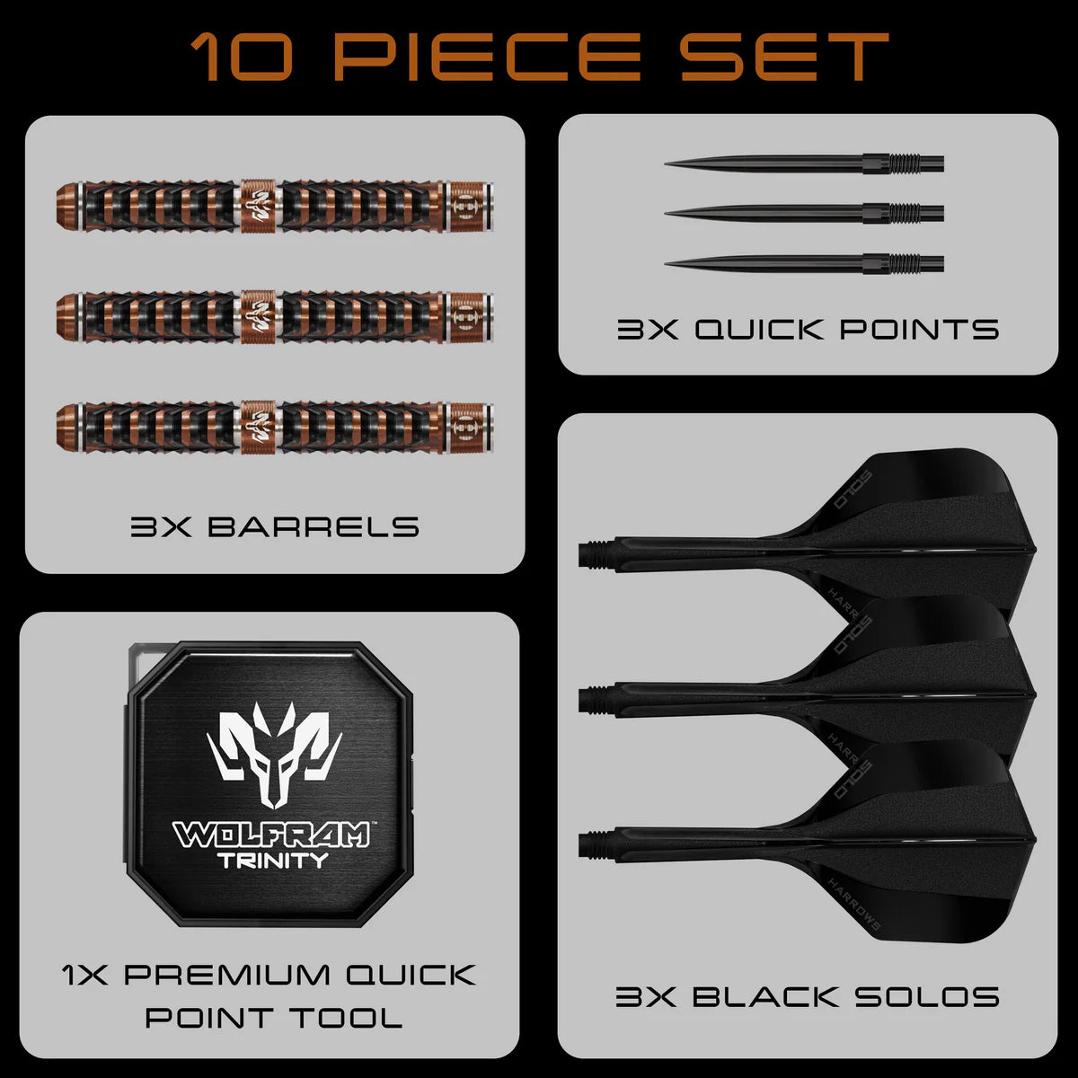 Harrows Wolfram Trinity 97% QP Darts