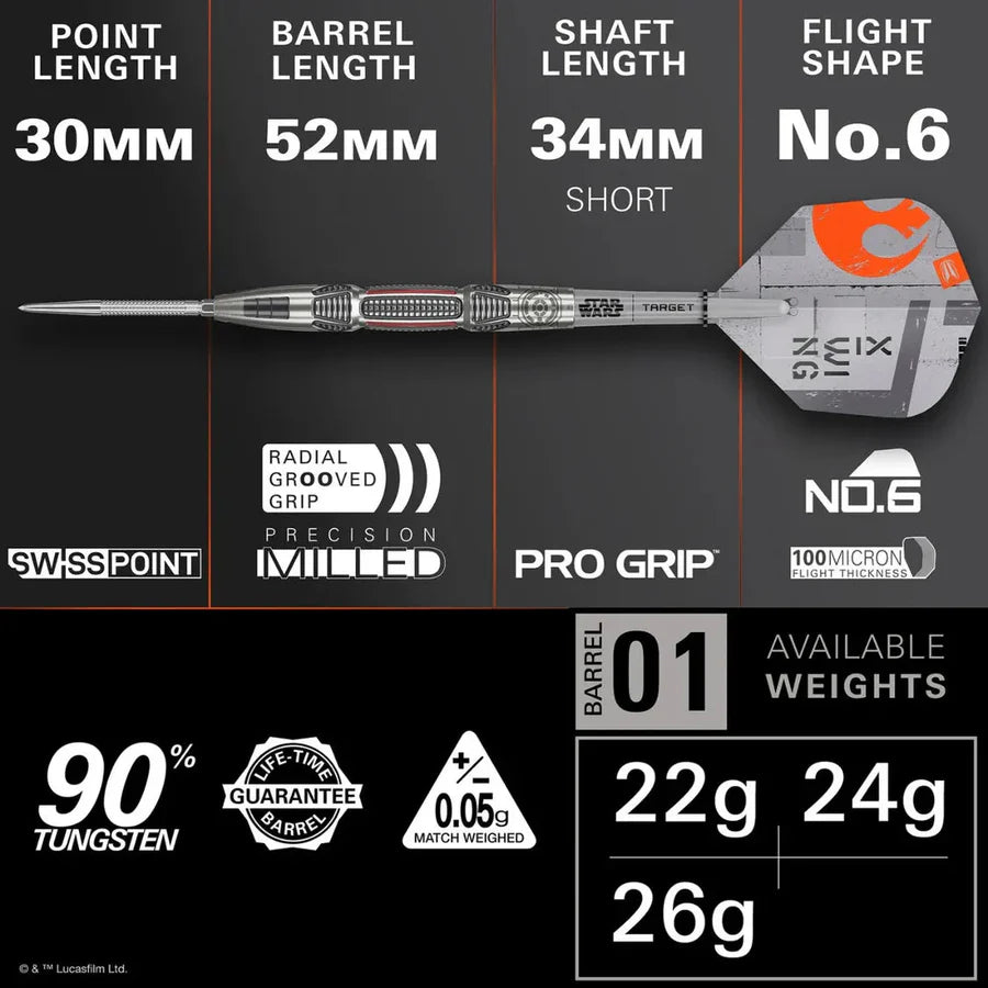Target | Star Wars X-Wing 90% Tungsten Steel Tip Darts