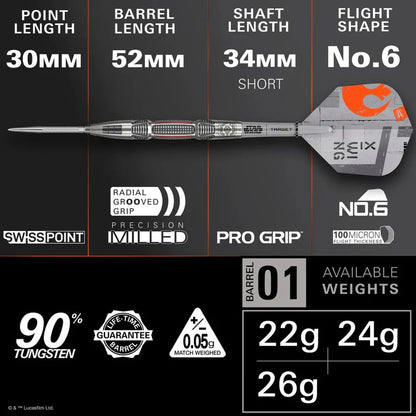 Target | Star Wars X-Wing 90% Tungsten Steel Tip Darts